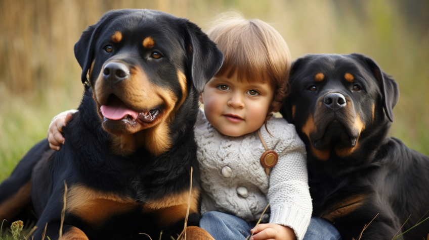 Rotweilers and kid